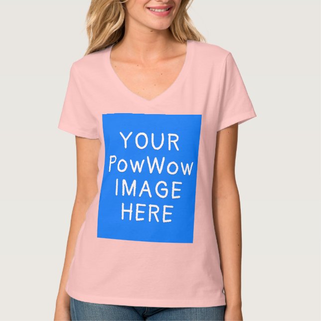 Camiseta Sua Imagem PowWow Aqui Personalizada Americana Nat (Frente)