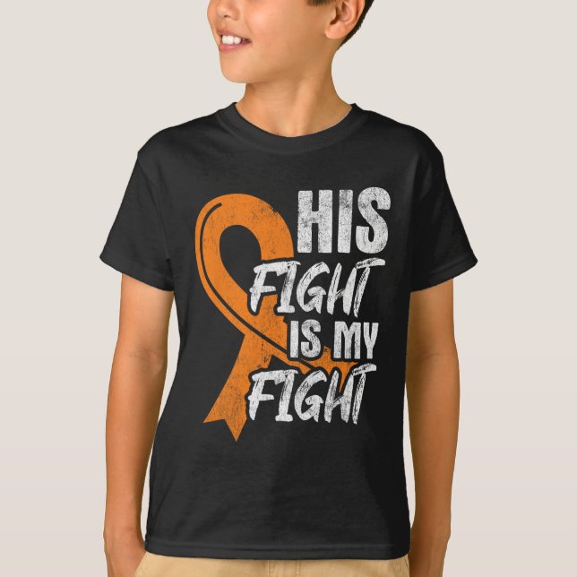 Camiseta Sua Luta Contra Minha Luta Contra Leucemia, Cancer (Frente)
