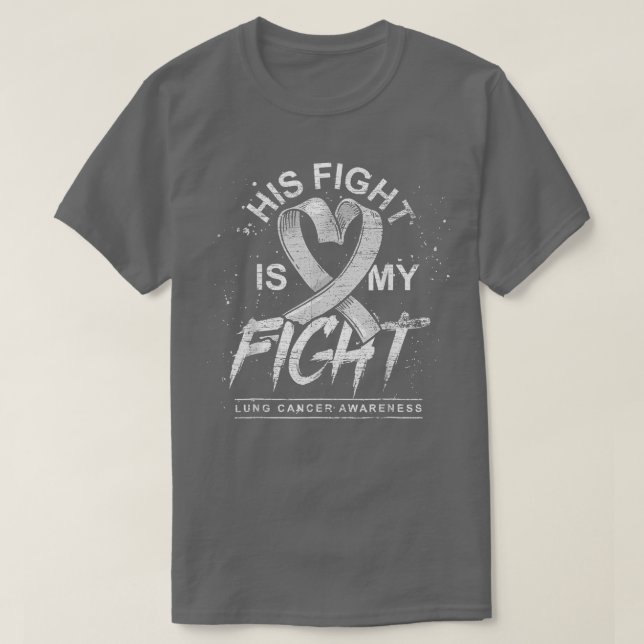 Camiseta Sua Luta É Minha Luta Com O Cancer Pulmonar De Fit (Frente do Design)