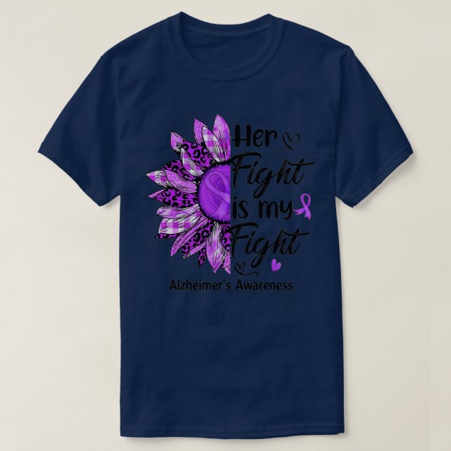 Camiseta Sua Luta É Minha Luta Contra O Alzheimer De Girass (Frente do Design)