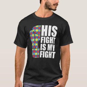 Camiseta Sua Luta É Minha Luta Luvas de Boxe Puzzle Autismo