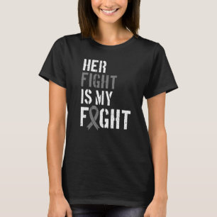 Camiseta Sua Luta É Minha Luta Tumor Cerebral Fita Cinza  2