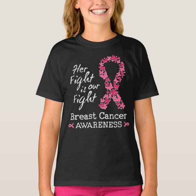 Camiseta Sua luta é nossa luta Sensibilização do Cancer da  (Frente)