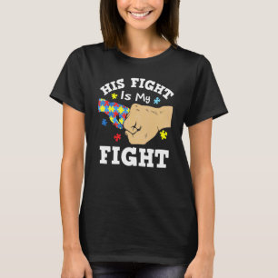 Camiseta Sua Luta Minha Luta Soco de Punho Puzzle Ribbon Au