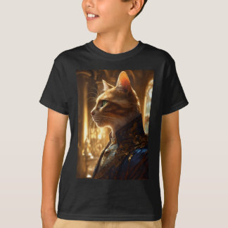 Camiseta "Sua Majestade: Aventura do Impressão Cat King 3D"