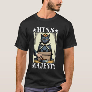 Camiseta Sua Majestade Gato Engraçado Na Caixa Gato Fofo