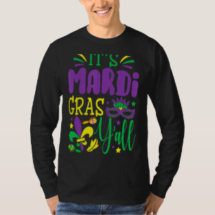 Camiseta Sua Máscara do Mardi Gras Yall Mardi Gras Party