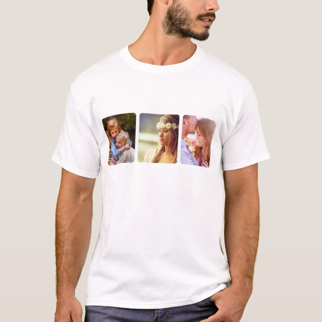 Camiseta Sua Modelo de 3 Fotografias (Frente)