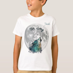 Camiseta "Sua Música" Costumava Wolf e Moon Boy