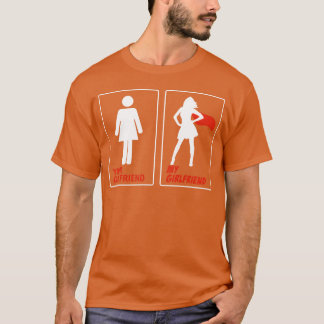 Camiseta Sua namorada Minha namorada comparação engraçada