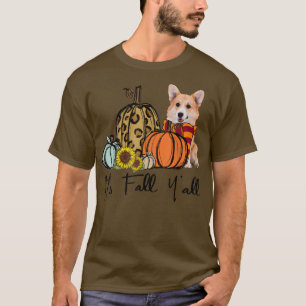 Camiseta Sua queda Yall Corgi Leopard Pumpkin Sunflower 245