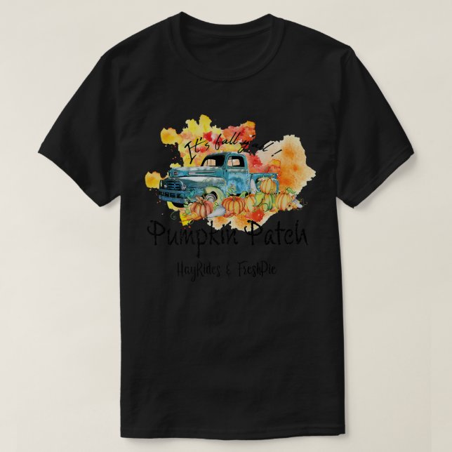 Camiseta Sua queda Yall Pumpkins Patch Mapch Fazenda Caminh (Frente do Design)