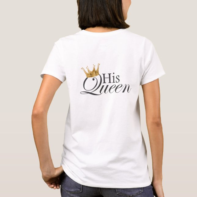 Camiseta Sua rainha, Q no bolso dianteiro (Verso)