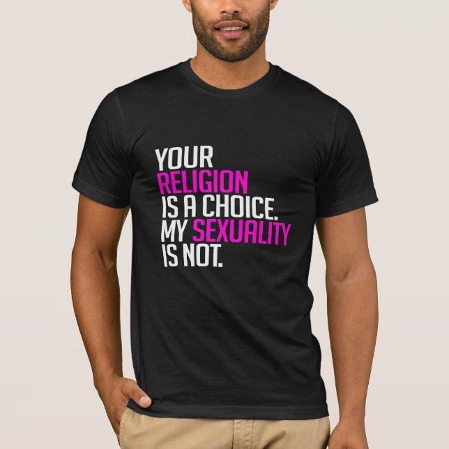 Camiseta Sua Religião é uma Escolha (Frente)