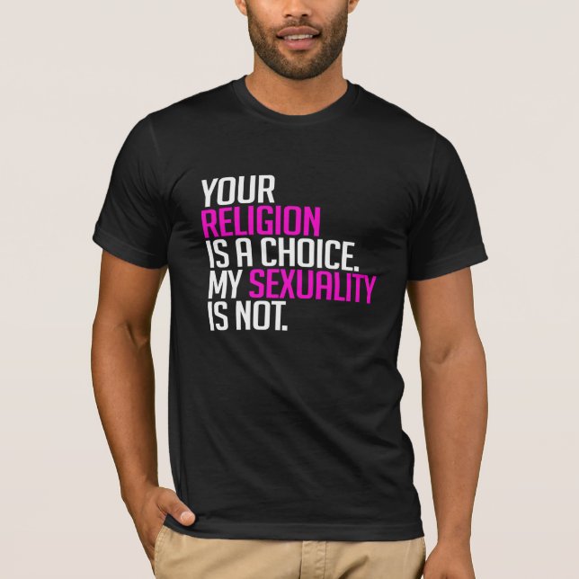 Camiseta Sua Religião é uma escolha (Frente)