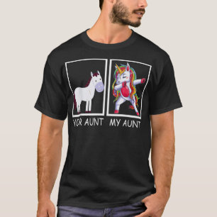 Camiseta Sua tia Minha Tia Cavalo e Unicórnio Engraçado T