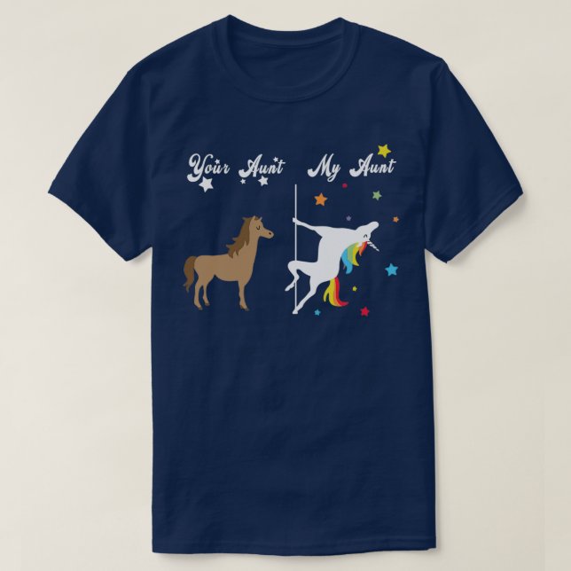Camiseta Sua tia Minha tia Unicorn (Frente do Design)