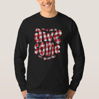Camiseta Sua Vida É Incrível Citação de Motivação Xadrez de