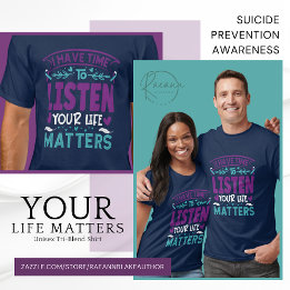 Camiseta 'Sua Vida Importa' Conscientização sobre Prevenção