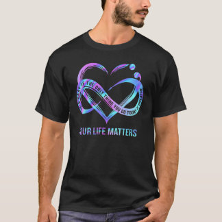 Camiseta Sua Vida Importa Prevenção ao Suicídio Azul Turque