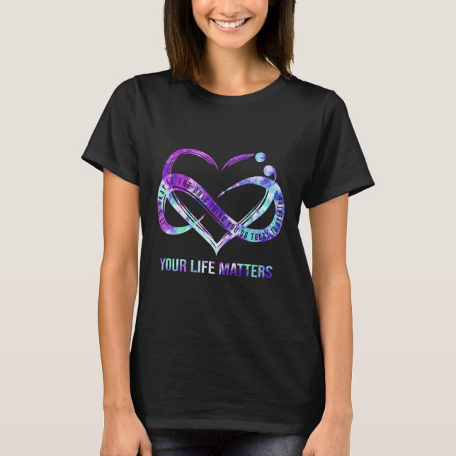 Camiseta Sua Vida Problemática Prevenção Suicida De Semicol (Frente)