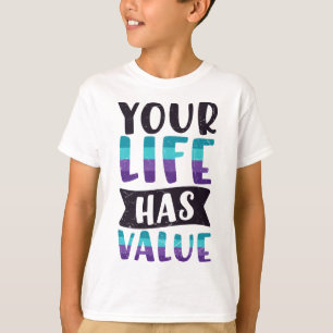 Camiseta Sua Vida Tem Valor Mental Mensagem De Saúde Suicíd