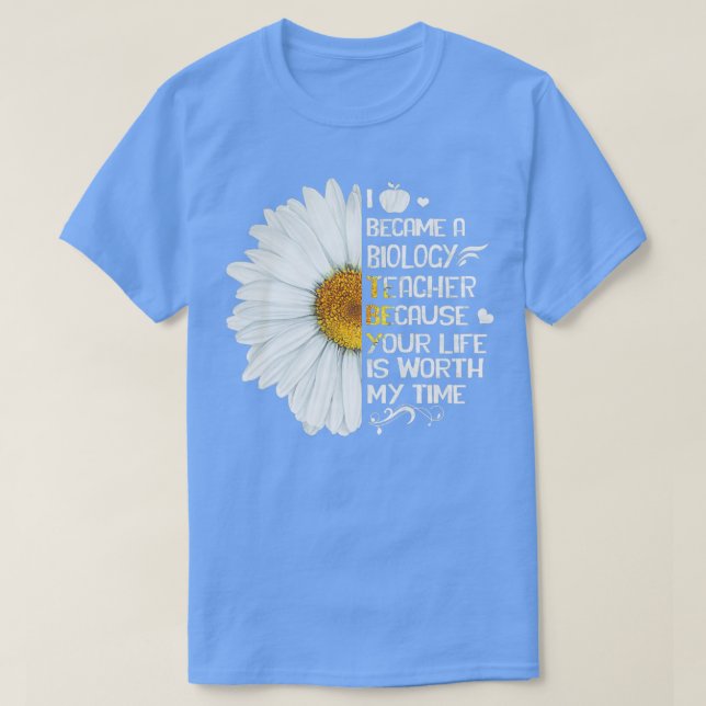 Camiseta Sua vida vale meu tempo, PROFESSOR DE BIOLOGIA (Frente do Design)