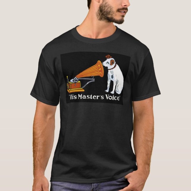 Camiseta Sua voz Master&x27;s, Nipper o Cão Clássico T-S (Frente)