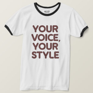 Camiseta Sua Voz Seu Estilo, homens e mulheres T-Shirts eng