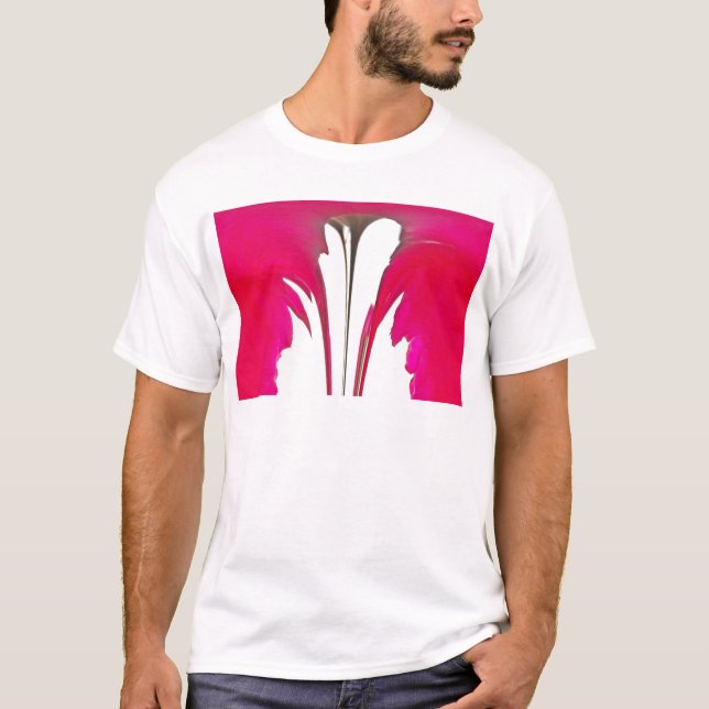 Camiseta Suais de Rosa vermelha incríveis sob o céu branco. (Frente)