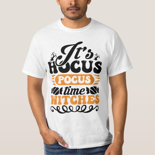 Camiseta suas bruxas do hocus time do halloween assustaram (Frente)