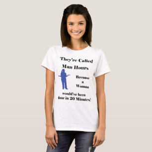 Camiseta Suas horas-homem chamadas porque uma mulher…