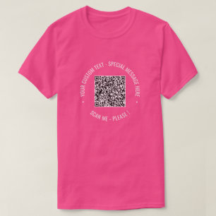 Camiseta Suas informações de código QR Cores de texto perso