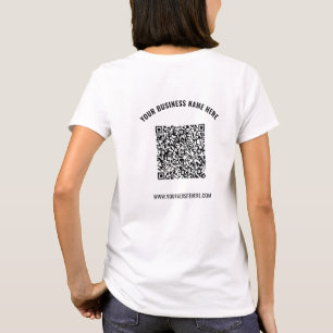 Camiseta Suas informações de código QR e texto personalizad