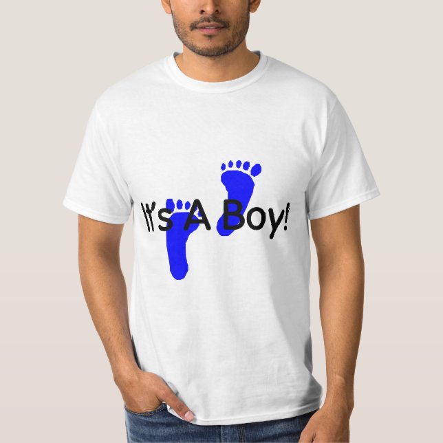 Camiseta Suas pegadas de um bebê do menino (Frente)