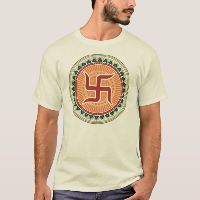 Camiseta Suástica com estilo indiano tradicional Mandana (Frente)