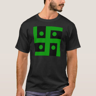 Camiseta Suástica Hindu (verde no fundo preto)