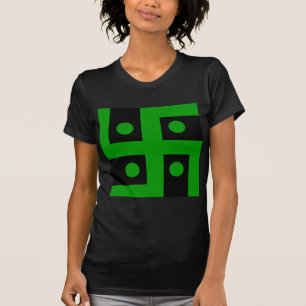 Camiseta Suástica Hindu (verde no fundo preto)