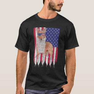 Camiseta Suave Cachorro Patriótico USA Orgulho Americano Fl