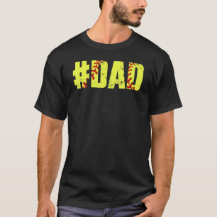 Camiseta Suave do Pai de Softball X0008 para Homens Retro d