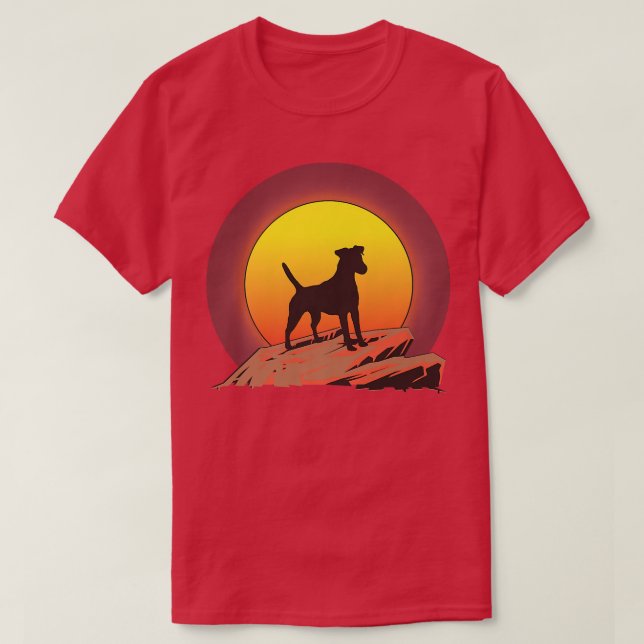 Camiseta Suave Fo Terrier Dog Sunrise (Frente do Design)