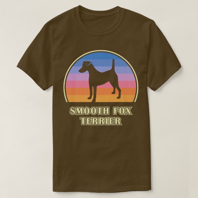 Camiseta Suave Fo Terrier Vintage Sunset Dog (Frente do Design)