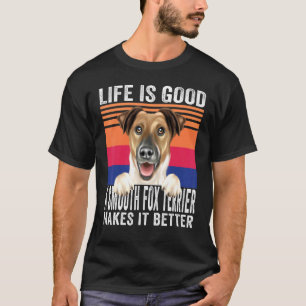 Camiseta Suave Fox Terriers Faz Sua Vida Boa Vintagem
