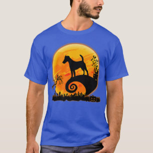 Camiseta Suave Para Cão Terrier E Cos Dia de as Bruxas engr