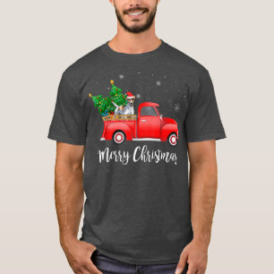 Camiseta Suave Para O Cachorro Vermelho Andando No Natal