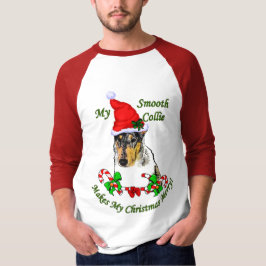 Camiseta Suave presentes de Natal Collie