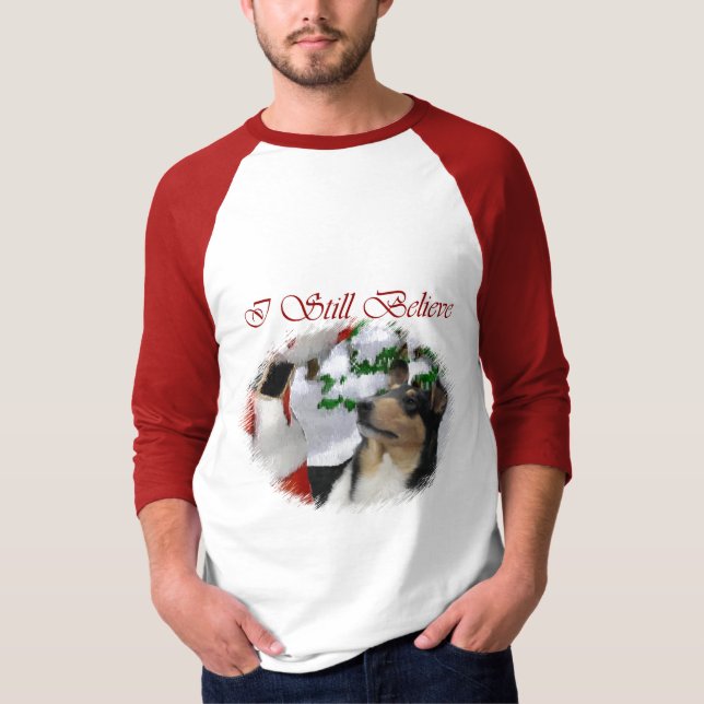 Camiseta Suave presentes de Natal Collie (Frente)
