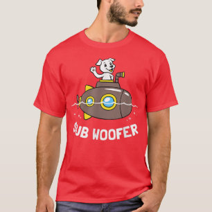 Camiseta Sub WooferPiada Submarina de Cachorro Engraçado
