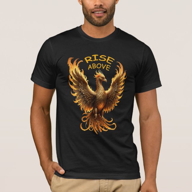 Camiseta Suba Acima do Pássaro Mítico do Fogo da Phoenix (Frente)