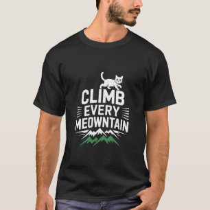 Camiseta Suba Cada Meowntain Design de Entusiasta de Gatos